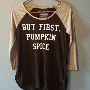 But first pumpkin spice baseball tee